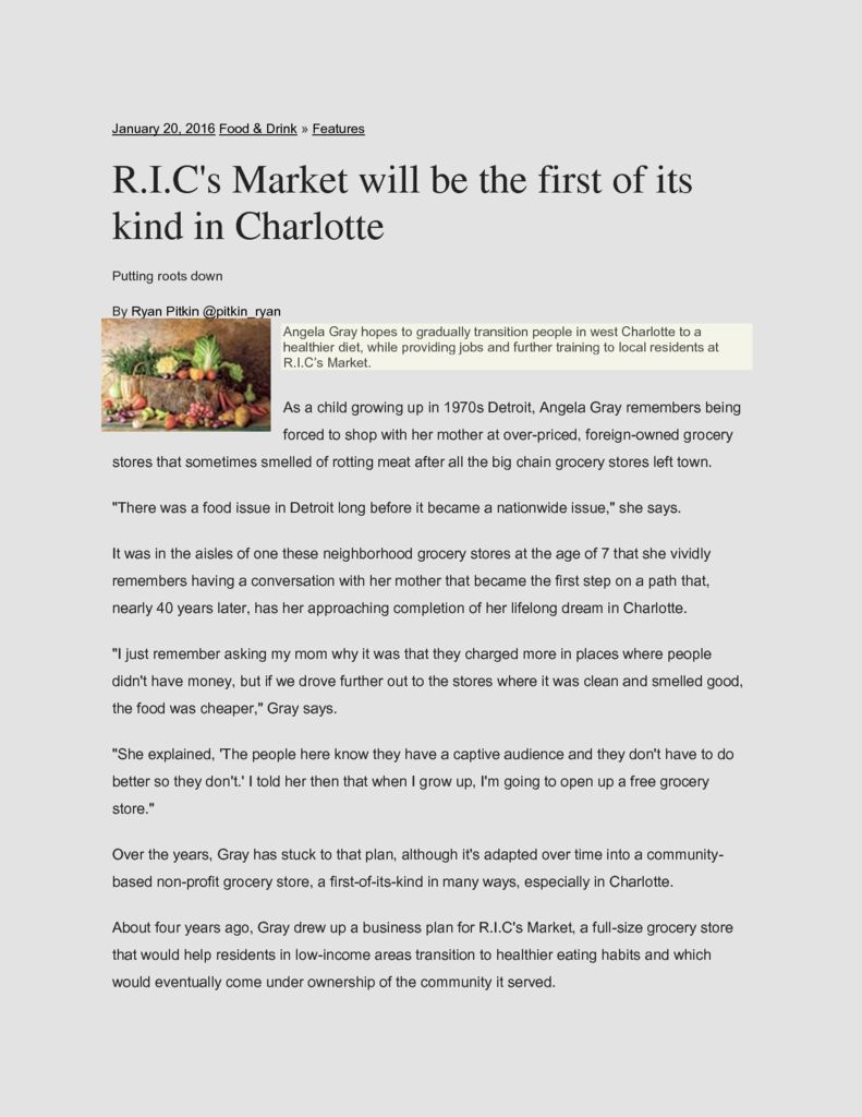 thumbnail of R.I.C’s Market will be the first of its kind in Charlotte _ Features _ Creative Loafing Charlotte